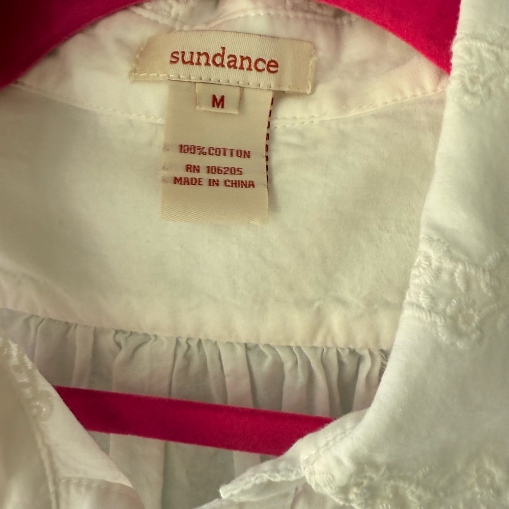 Sundance Women's White Embroidered Sophisticated Western Style Tunic - Picture 7 of 12
